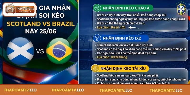 Chuyên gia nhận định soi kèo Scotland vs Brazil ngày 25/06